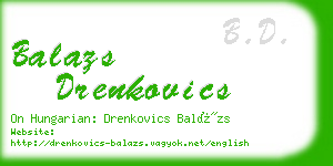 balazs drenkovics business card